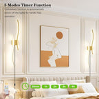 Daunton Modern Gold Plug in Wall Sconces Set of 2 - Image 5