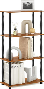 Furinno Turn-N-Tube 4-Tier Multipurpose Shelf Display Rack, Classic Tubes by Furinno-FitsYourSpaceFitsYourBudget