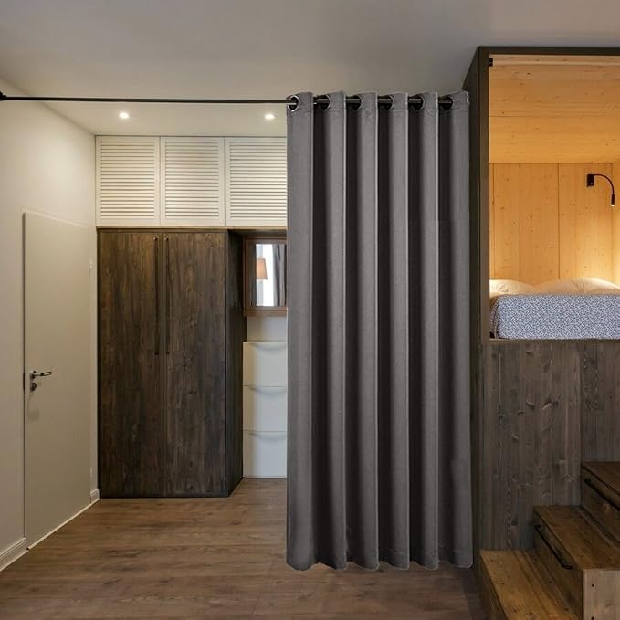 NICETOWN Closet Door Curtain, Noise Blocking Room Divider Curtain Screen - Image 2