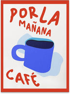 PDFI Kitchen Wall Art Por La Mañana Cafe Print Vintage Coffee Artwork Pictures by PDFI