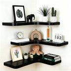 Floating Corner Shelves, Wall Shelf Set of 3, Shelves by Unknown