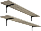 DINZI LVJ Long Wall Shelves, 55.1Inch Wall Mounted Shelves Set of 2, Extra by DINZILVJ