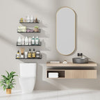 Amaoot Floating Shelves for Wall Set of 4, Different Sizes Mounted Wood - Image 4