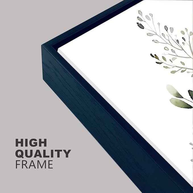 Bwodke Botanical Wall Art Plant Floral Watercolor Canvas Prints Set of 3 Framed - Image 3