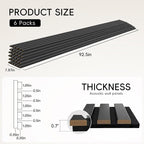 EVERECO 6 Pack Wood Slat Acoustic Wall Panels 92.5" × 7.87", 3D Sound Absorbing - Image 2