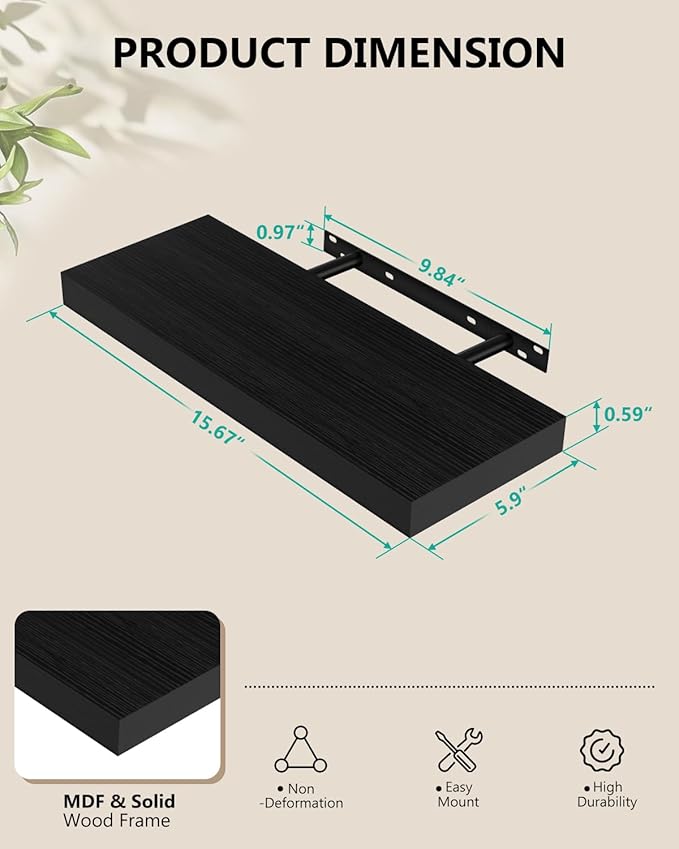 WALI Floating Shelves for Wall, 2 Tier Bathroom Storage Shelf Over Toilet - Image 2