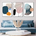 MPLONG Wall Art 3 Pieces Of Framed Decorative Paintings Abstract Simple Orange - Image 3