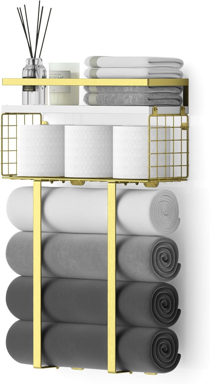 Towel Racks for Bathroom, Bathroom Shelf Over Toilet, Floating Shelves by XstydesDreamworks