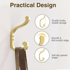 Gold Wall Hooks for Hanging Coats: Metal Mount - Image 2
