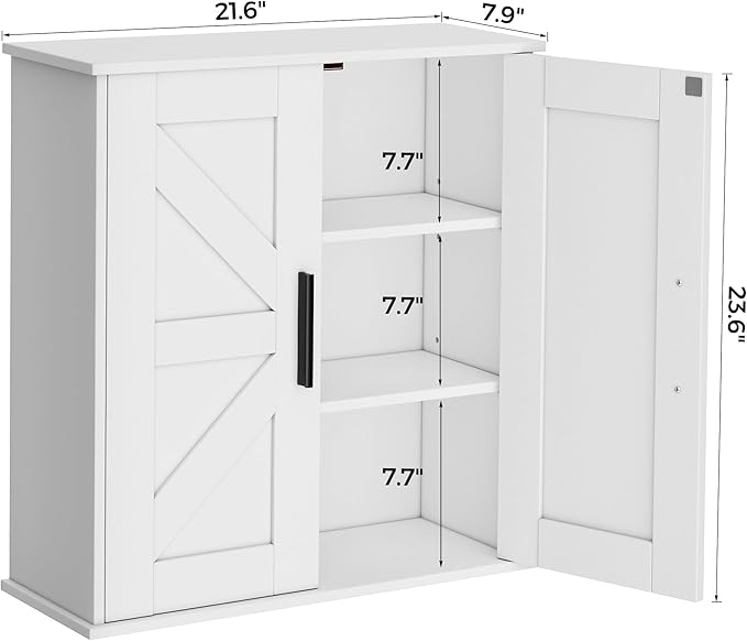 Homleke Bathroom Wall Cabinet, Over Toilet Storage Cabinet - Image 3