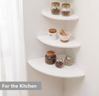 Corner Shelf, Solid Oak Wood Floating Corner Shelf Wall Mount Round End - Image 7