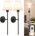 NIORSUN Battery Operated Wall Sconce Set of 2, 10 Colors Wireless Wall Lamps by NIORSUN