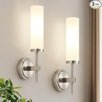 Wall Sconces Set of Two, Brushed Nickel Bathroom Sconces by Bathroomlightfixtures