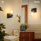 Set of 2 Wall Sconces for Bathroom, Modern Vanity Light Fixtures, Matte Black - Image 5