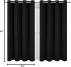 LEMOMO Black Blackout Curtains 52 x 63 Inch Length/Set of 2 Curtain - Image 10