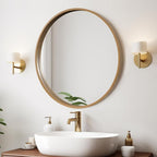 WallBeyond Round Wood Mirror 24" Circle Wall Mirror by WallBeyond
