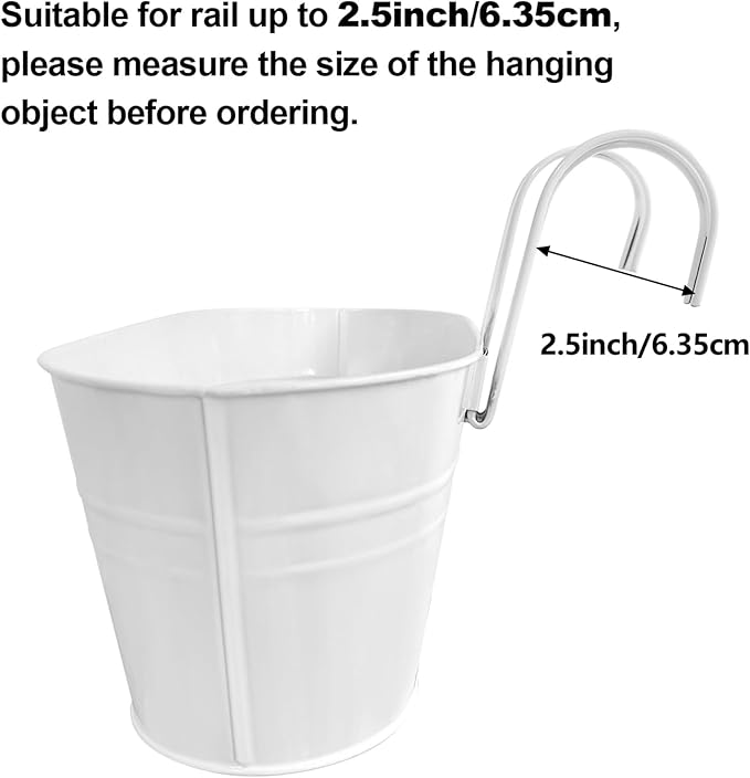 OGIMA 4pcs Hanging Flower Pots, Metal Iron Wall Planter Indoor/Outdoor - Image 2