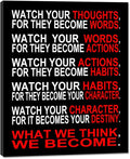 Pyradecor Watch Your Thoughts Motivational Classroom Poster Modern Canvas by Pyradecor