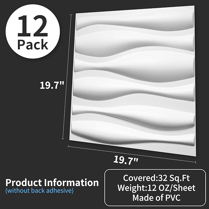 Art3d Decorative 3D Wall Panel, 32 Sq.FT PVC Interior Wall Decor - Image 3