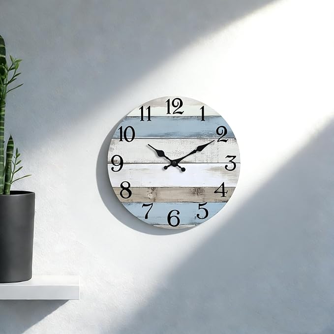 JoFomp 6 Inch Wooden Wall Clocks Battery Operated, Silent Wall Clock Non Ticking - Image 6