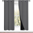 NICETOWN Grey Full Shade Curtain Panels, Pair of Energy Smart & Noise Blocking by NICETOWN