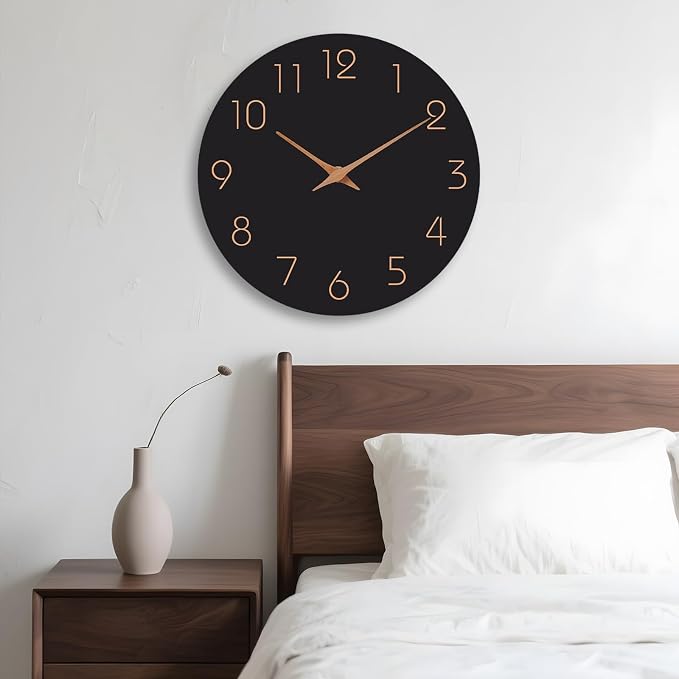 Mosewa Large Wall Clock 18 Inch Black Battery Operated Silent Non Ticking - Image 8