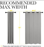 NICETOWN Silver Grey Room Darkening Curtain Panels 78" Long - Image 7