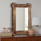 MeMoreCool 36x24 Farmhouse Rustic Wood Framed Bathroom Mirror, 24x36 Inch Wall - Image 6