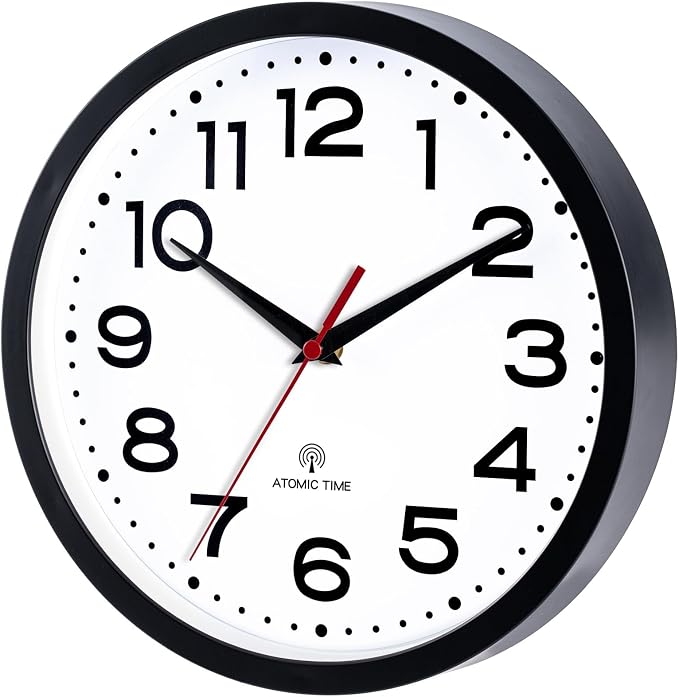 Roymnie Atomic Wall Clock 12 Inch, Modern Clock Battery Operated Classic Analog - Image 4