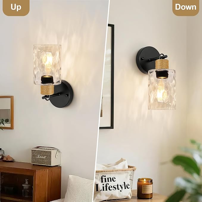 MOKATNG Set of 2 Wall Sconces for Bathroom, Coastal Modern Vanity Lights - Image 4