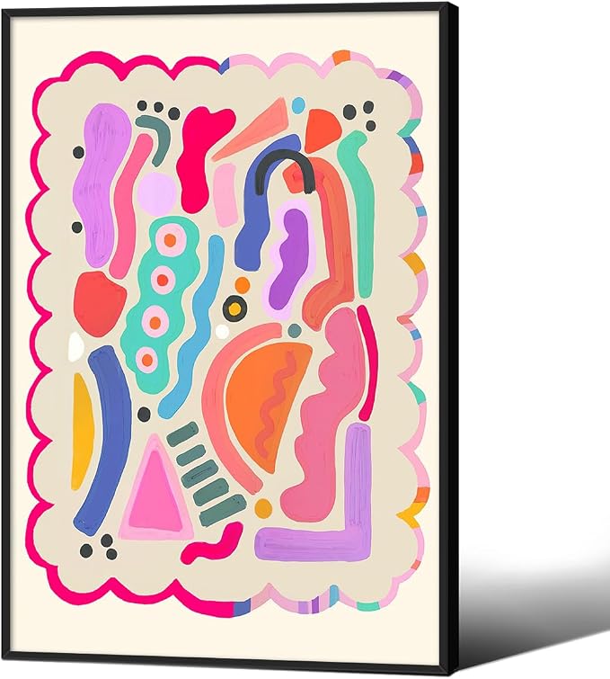 Funky Cute Kids Abstract Wall Art Trendy Bright Colorful Poster 24x36 inch by Medpol