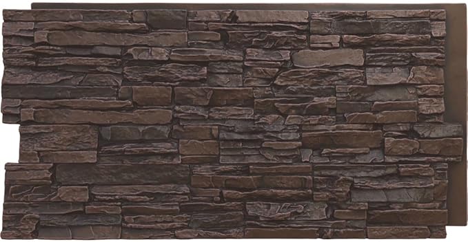 EverStone Canyon Ridge Faux Stone Panel, 45 3/4"W x 24 1/2"H x 1 1/4"D by EkenaMillwork