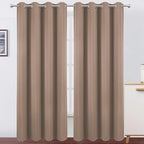 LEMOMO Blackout Curtains 52 x 120 Inch Long Cappuccino Curtains Set of 2 Panels by Lemomo