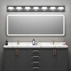 Ralbay 46" LED Modern LED Black Vanity Lights Fixtures 7 Lights Acrylic Matte - Image 4
