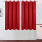 LEMOMO Blackout Curtains 66 x 54 Inch Long Bright Red Curtains Set of 2 Panels by Lemomo