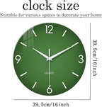 XFM Large Green Wall Clock 16 Inch Simple Wall Clock s Battery Operated Modern - Image 7