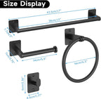 KLJKPA Matte Black Bathroom Accessories Set, 4 Pieces Bathroom Hardware Set - Image 6
