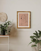InSimSea Gold Bamboo Framed Canvas Wall Art, Minimalist Dog Sketch Animal - Image 6