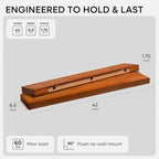 Homeforia Oak Floating Shelves 42 inch Long, High End Solid Real Wood 42inch - Image 2