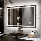 Lighted Vanity Mirror, 40x24 Inch Gradient Front and Backlight LED Vanity Mirror by VanPokins-GlobalHighEndLEDBathroomMirrorBrand