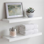 Homeforia White Floating Shelf 20 inch, High End Solid Real Wood 20inch by Homeforia