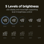mooas Full Moon LED Silent Wooden Digital Wall Clock - Image 6