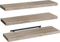 RALGEND Floating Shelves for Wall, 47.2" Large Grey Wall Shelf Set of 3 by RALGEND