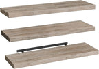 RALGEND Floating Shelves for Wall, 47.2" Large Grey Wall Shelf Set of 3 by RALGEND