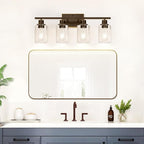 Indoi 4 Light Bathroom Light Fixtures, Oil-Rubbed Bronze Modern Vanity Lights - Image 7