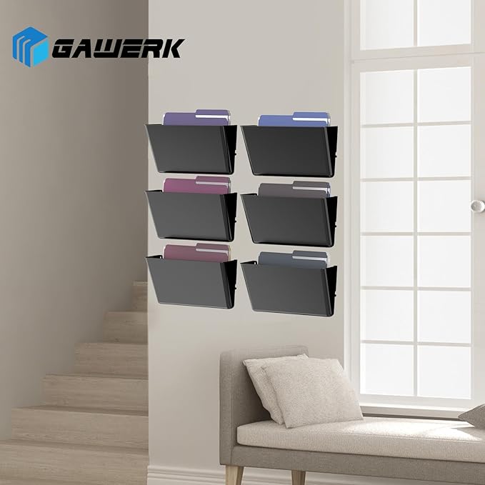 Gawerk Clear Acrylic Single Pocket, Plastic Hanging Wall Mount File Holder - Image 6