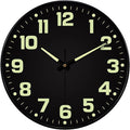 Glow in The Dark Wall Clock, Large Easy Read Numbers Tempered Glass Night Light by MABPEDO