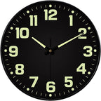 Glow in The Dark Wall Clock, Large Easy Read Numbers Tempered Glass Night Light by MABPEDO