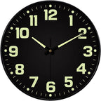 Glow in The Dark Wall Clock Non Ticking, 10 inch Silent Wall Clocks Battery by MABPEDO