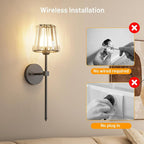 Crystal Battery Operated Wall Sconces Set of 2, 12 RGB and 3CCT Dimmable Wall - Image 6